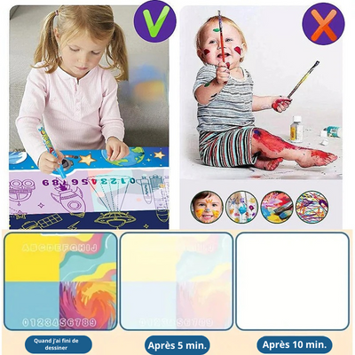 Tapis de Dessin Magique Réutilisable - Kit Créatif Enfants