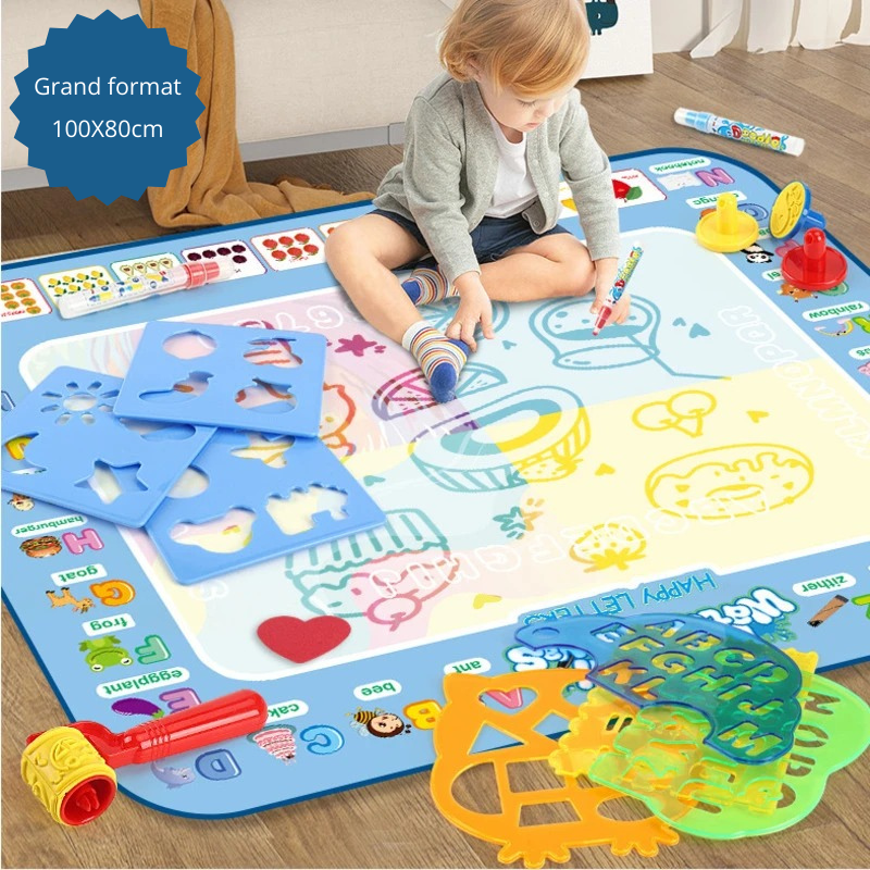 Tapis de Dessin Magique Réutilisable - Kit Créatif Enfants