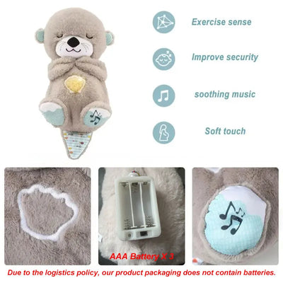 Douce Loutre Kanter : Peluche Respirante pour Bébé avec Musique Apaisante et Lumière - Cadeau de Sommeil Idéal pour les Nouveau-Nés