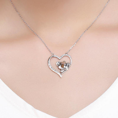 Achetez le Collier Cœur de Koala en Argent Sterling 925 | Bijou de Qualité avec Pendentif en Forme de Cœur